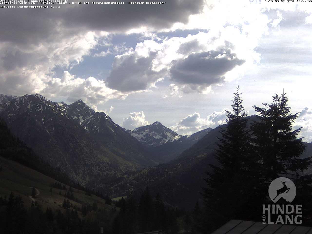 Archiv Foto Webcam Naturschutzgebiet "Allgäuer Hochalpen" vom Kinderhotel Oberjoch aus gesehen