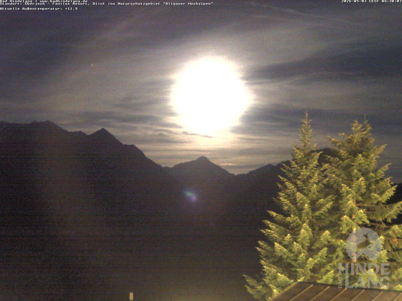 Archived image Webcam Kids hotel Oberjoch: view at the nature reseve "Allgäuer Hochalpen"