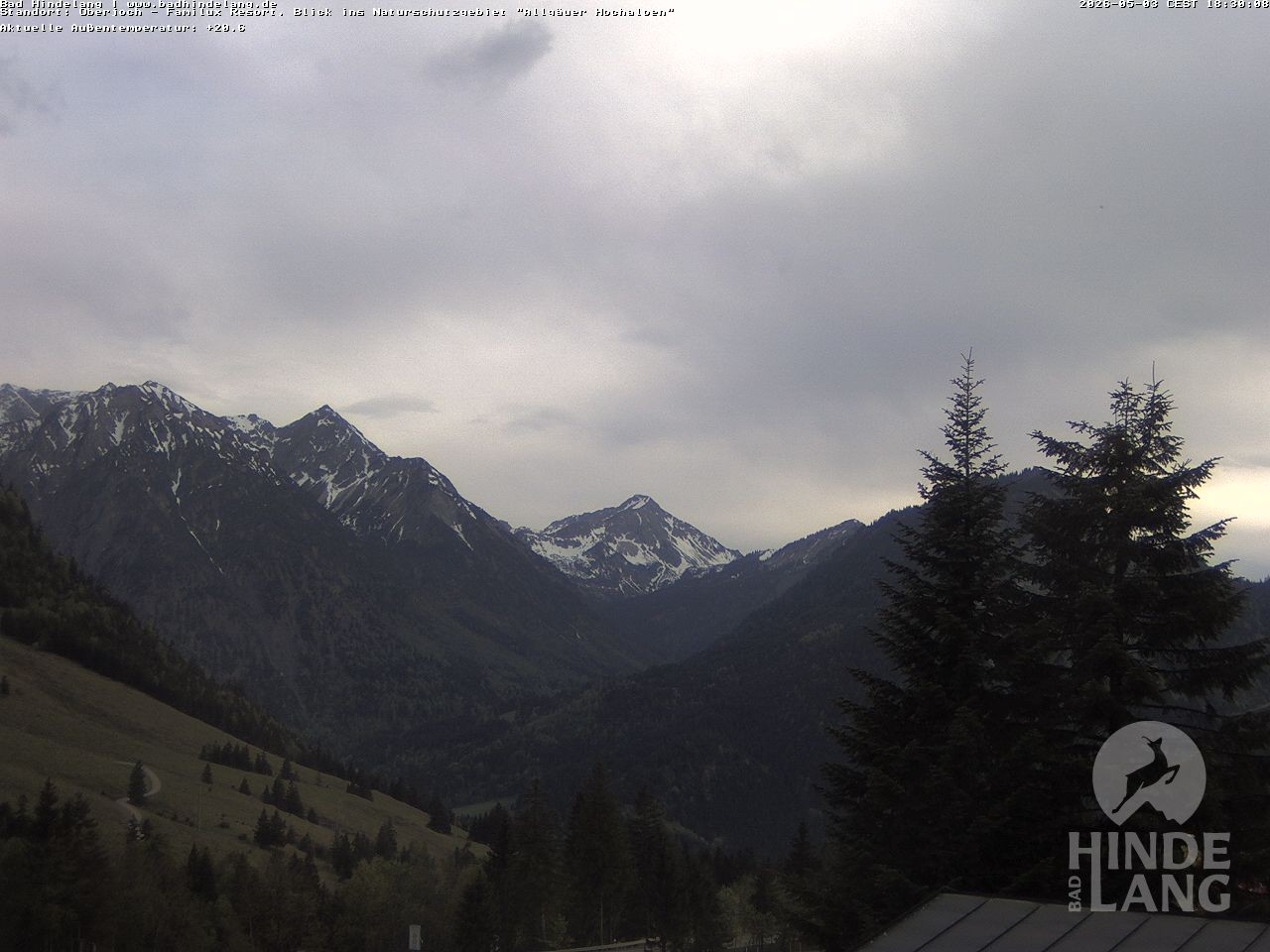 Archived image Webcam Kids hotel Oberjoch: view at the nature reseve "Allgäuer Hochalpen"