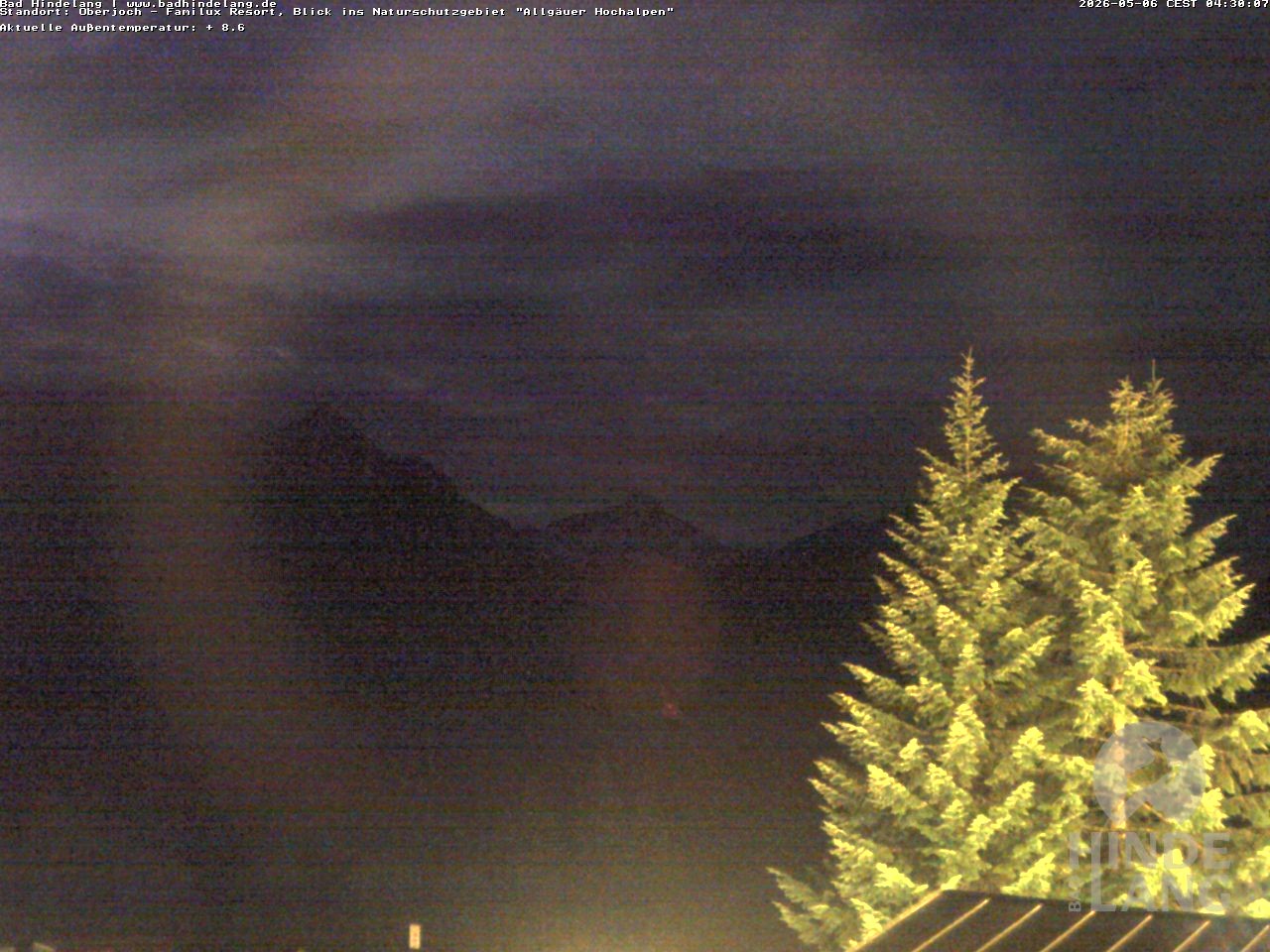 Archived image Webcam Kids hotel Oberjoch: view at the nature reseve "Allgäuer Hochalpen"