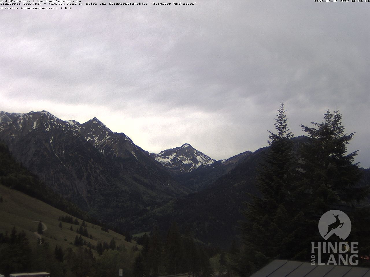Archived image Webcam Kids hotel Oberjoch: view at the nature reseve "Allgäuer Hochalpen"