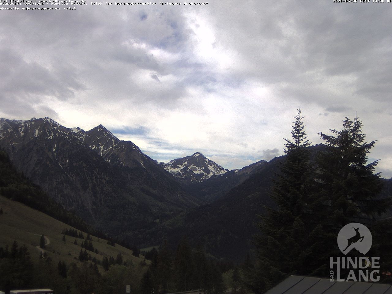 Archived image Webcam Kids hotel Oberjoch: view at the nature reseve "Allgäuer Hochalpen"