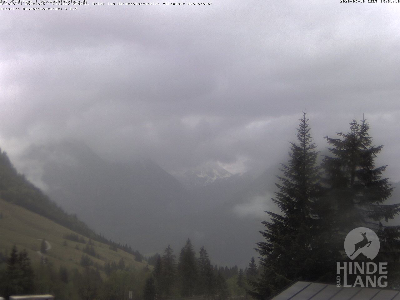 Archived image Webcam Kids hotel Oberjoch: view at the nature reseve "Allgäuer Hochalpen"