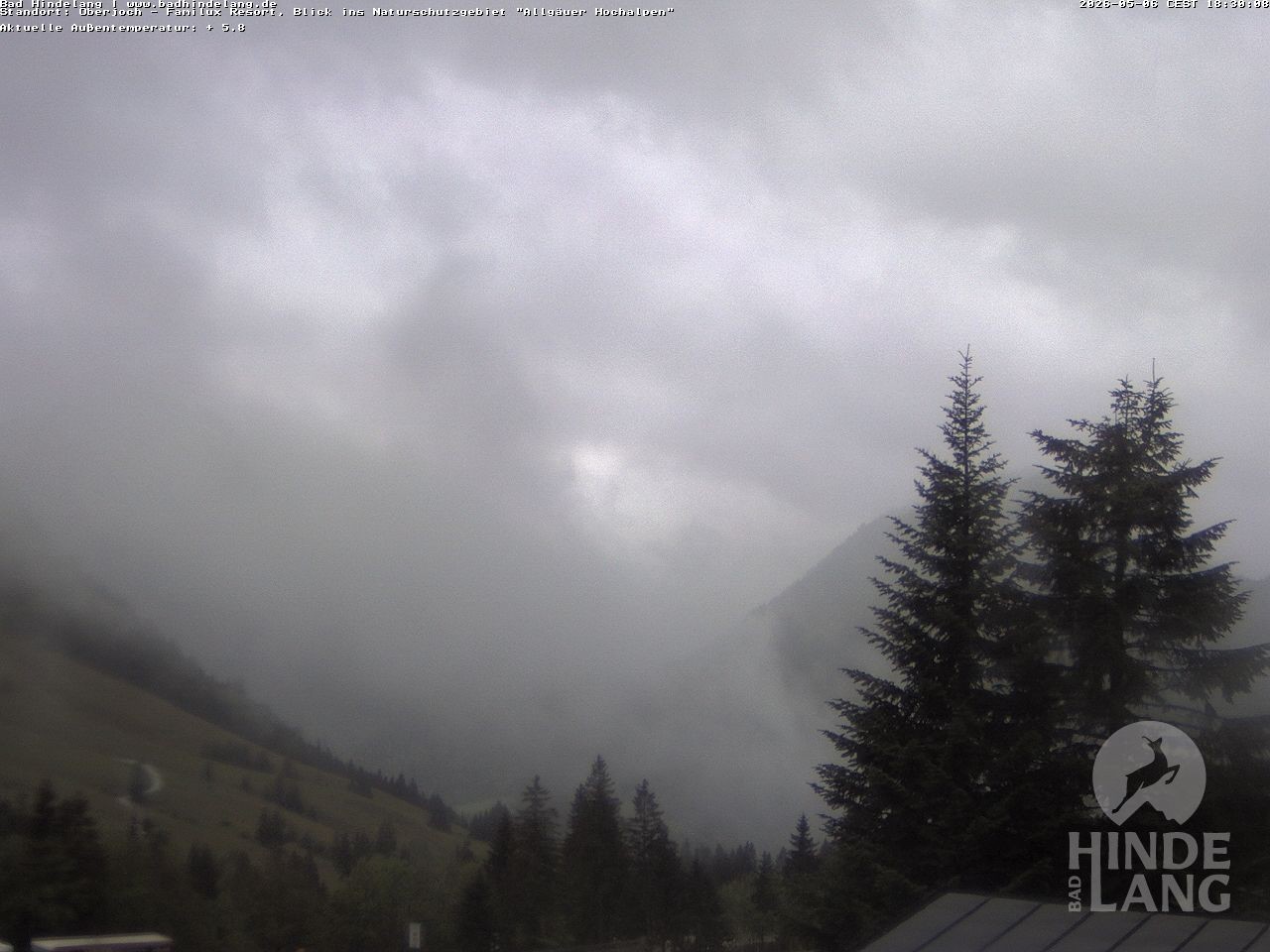 Archived image Webcam Kids hotel Oberjoch: view at the nature reseve "Allgäuer Hochalpen"