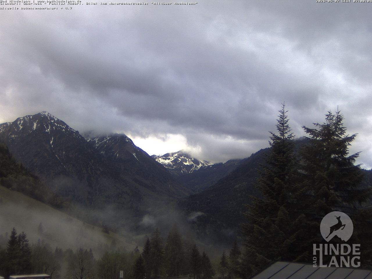 Archiv Foto Webcam Naturschutzgebiet "Allgäuer Hochalpen" vom Kinderhotel Oberjoch aus gesehen