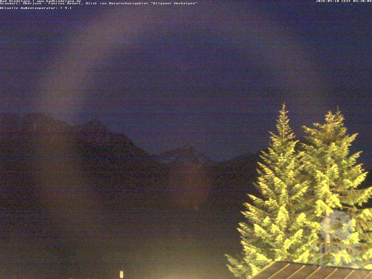 Archived image Webcam Kids hotel Oberjoch: view at the nature reseve "Allgäuer Hochalpen"