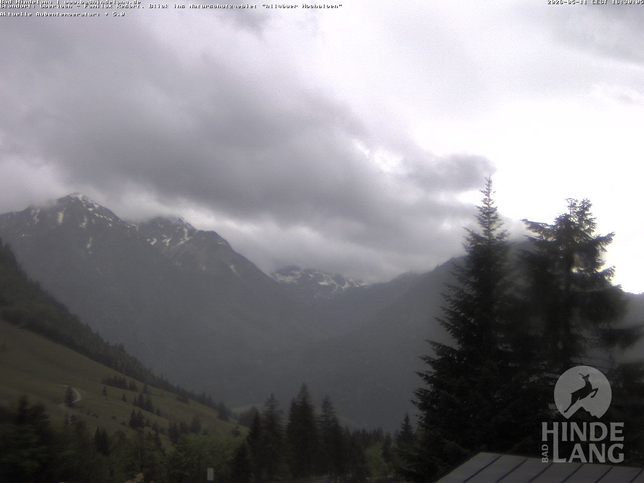 Archived image Webcam Kids hotel Oberjoch: view at the nature reseve "Allgäuer Hochalpen"