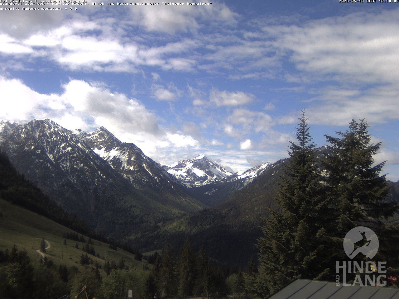 Archiv Foto Webcam Naturschutzgebiet "Allgäuer Hochalpen" vom Kinderhotel Oberjoch aus gesehen