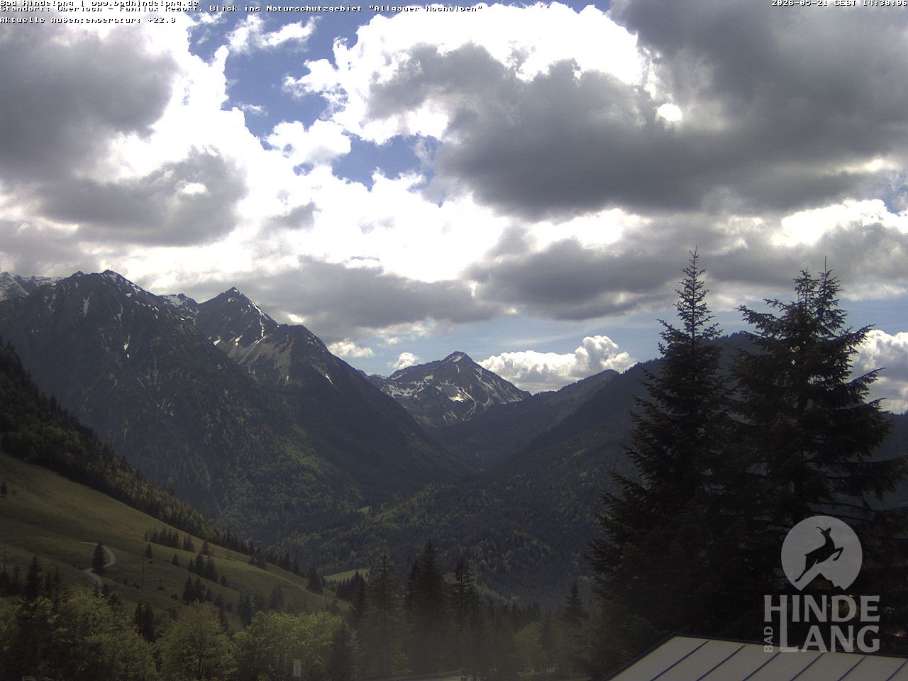 Archiv Foto Webcam Naturschutzgebiet "Allgäuer Hochalpen" vom Kinderhotel Oberjoch aus gesehen