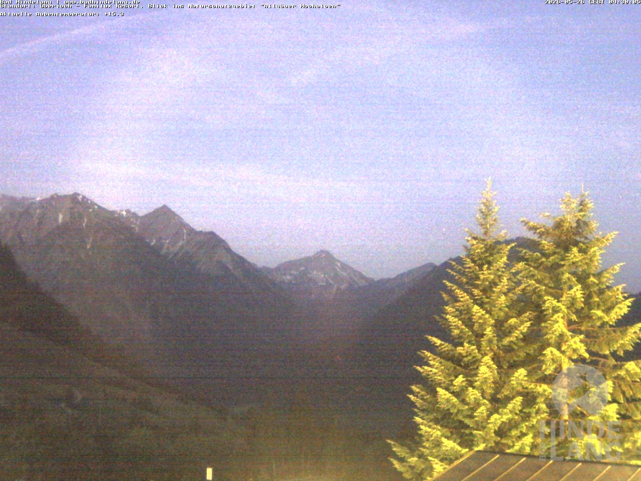 Archived image Webcam Kids hotel Oberjoch: view at the nature reseve "Allgäuer Hochalpen"