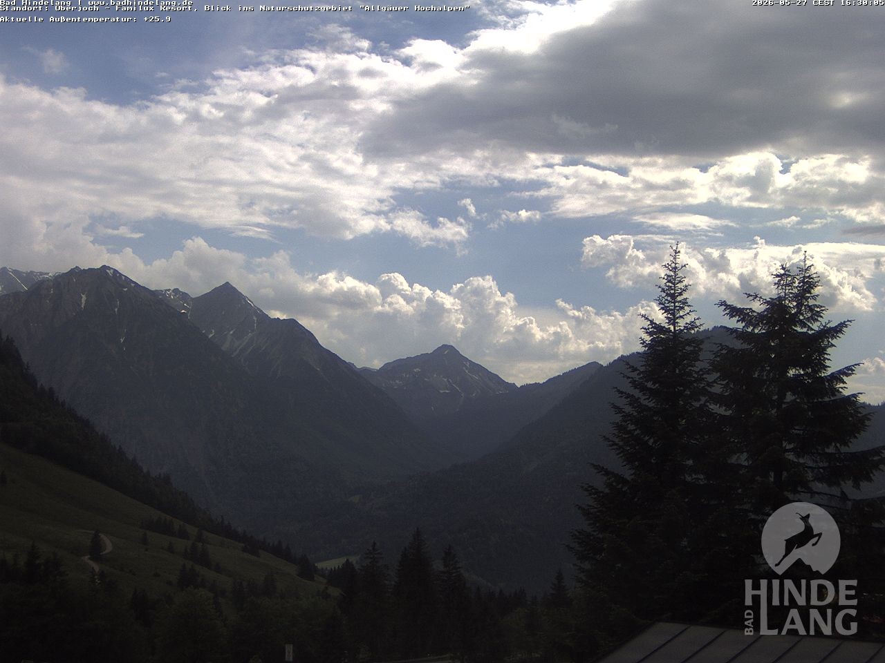 Archiv Foto Webcam Naturschutzgebiet "Allgäuer Hochalpen" vom Kinderhotel Oberjoch aus gesehen
