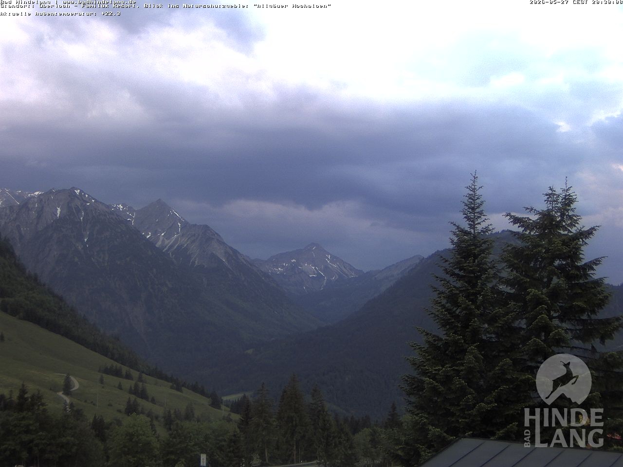 Archived image Webcam Kids hotel Oberjoch: view at the nature reseve "Allgäuer Hochalpen"