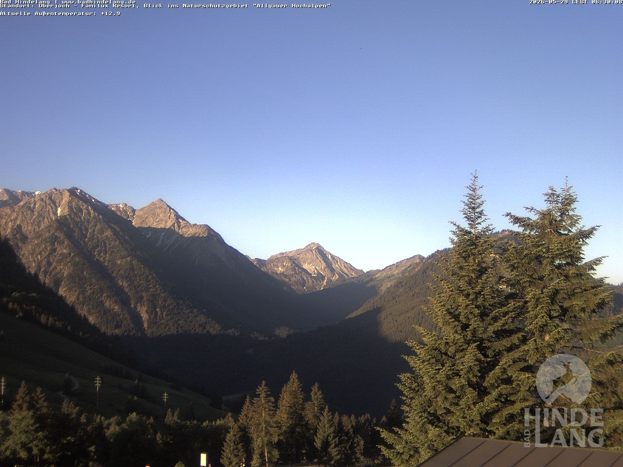Archiv Foto Webcam Naturschutzgebiet "Allgäuer Hochalpen" vom Kinderhotel Oberjoch aus gesehen