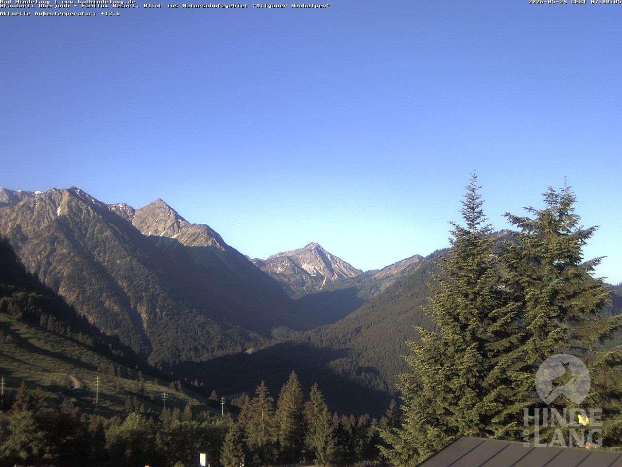 Archiv Foto Webcam Naturschutzgebiet "Allgäuer Hochalpen" vom Kinderhotel Oberjoch aus gesehen