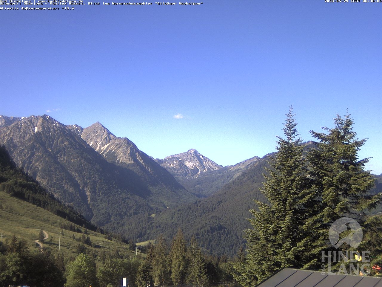 Archiv Foto Webcam Naturschutzgebiet "Allgäuer Hochalpen" vom Kinderhotel Oberjoch aus gesehen
