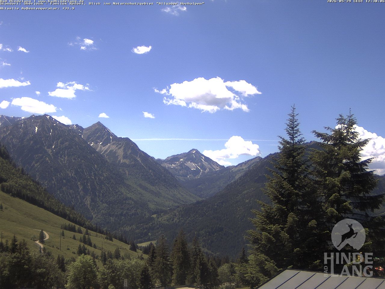 Archiv Foto Webcam Naturschutzgebiet "Allgäuer Hochalpen" vom Kinderhotel Oberjoch aus gesehen