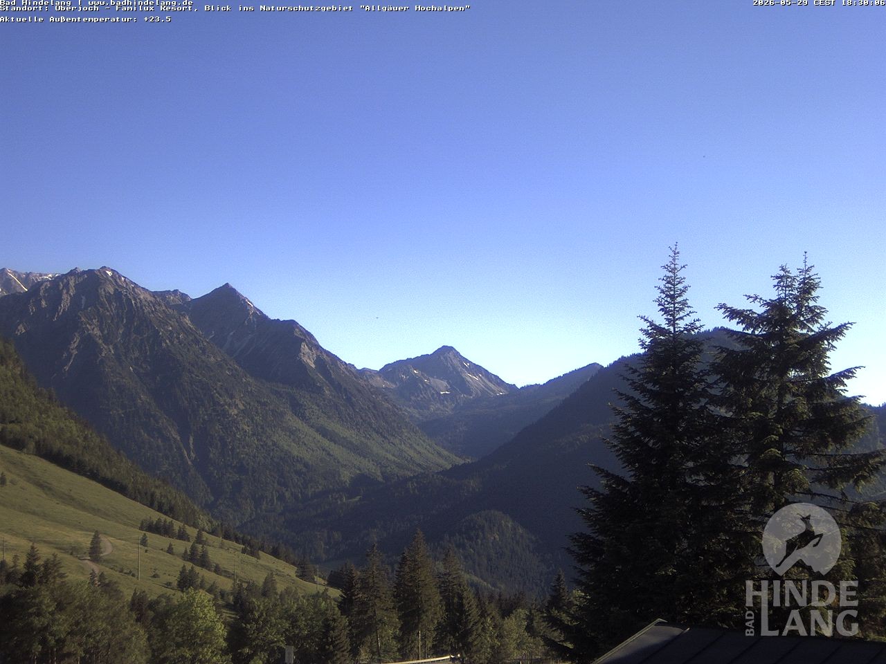 Archiv Foto Webcam Naturschutzgebiet "Allgäuer Hochalpen" vom Kinderhotel Oberjoch aus gesehen