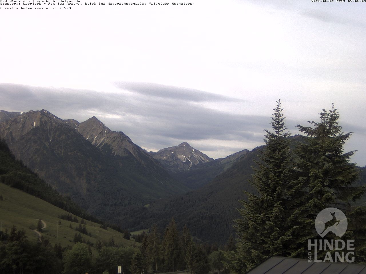 Archiv Foto Webcam Naturschutzgebiet "Allgäuer Hochalpen" vom Kinderhotel Oberjoch aus gesehen