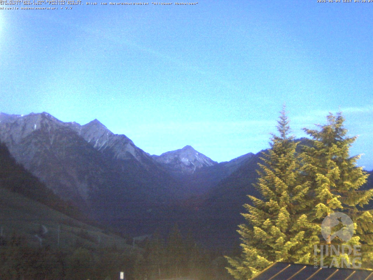 Archiv Foto Webcam Naturschutzgebiet "Allgäuer Hochalpen" vom Kinderhotel Oberjoch aus gesehen