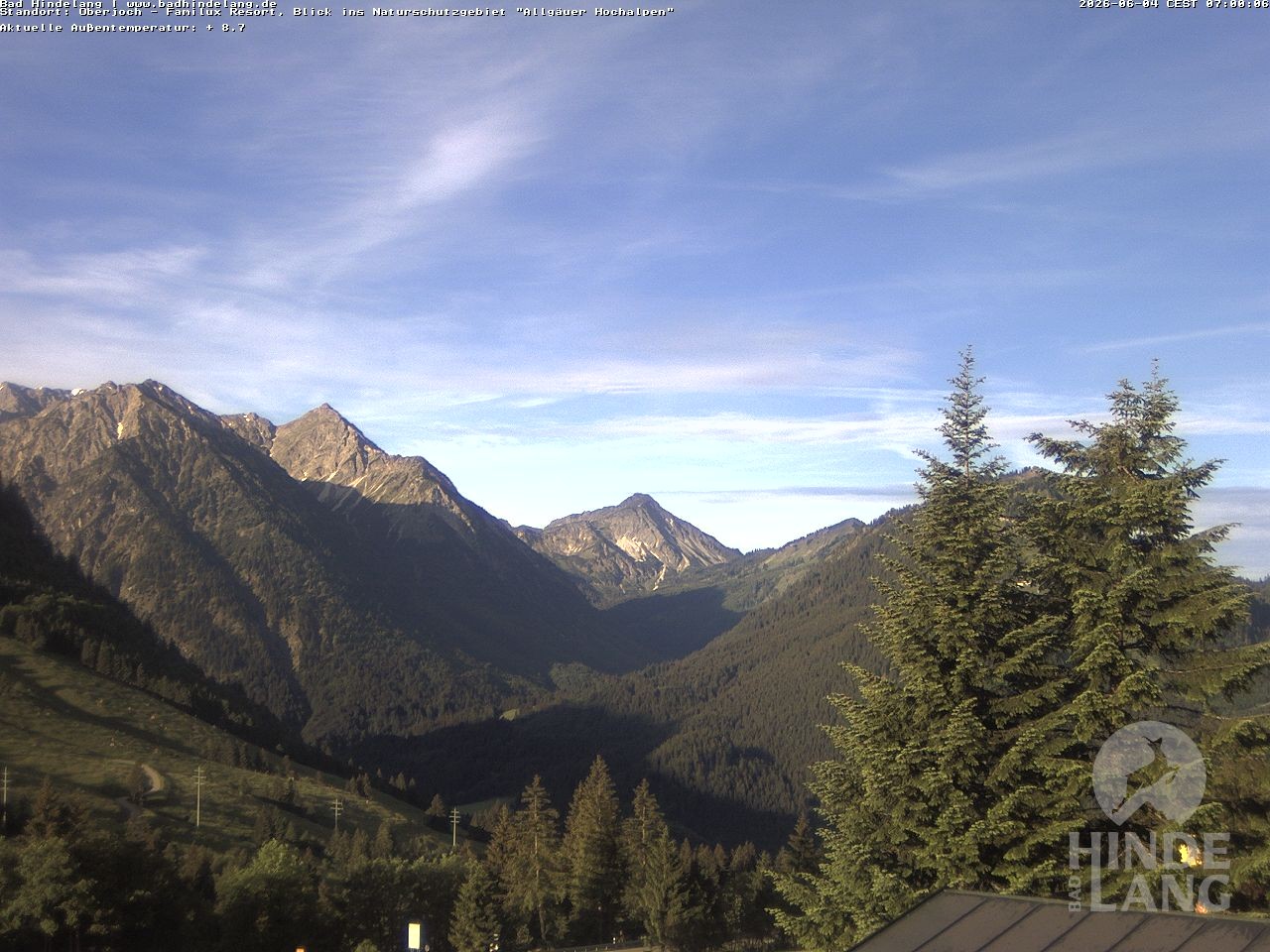Archiv Foto Webcam Naturschutzgebiet "Allgäuer Hochalpen" vom Kinderhotel Oberjoch aus gesehen