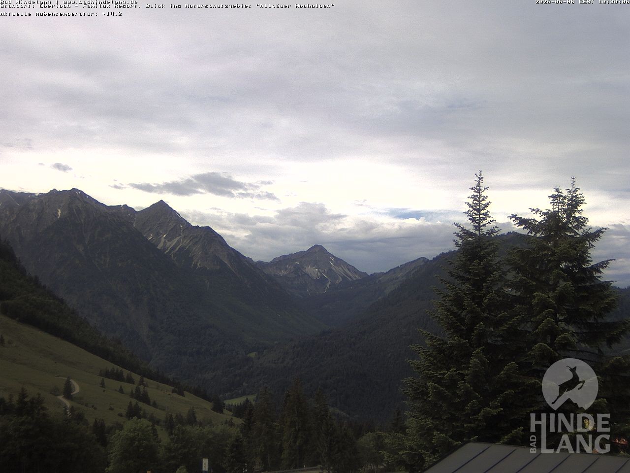 Archiv Foto Webcam Naturschutzgebiet "Allgäuer Hochalpen" vom Kinderhotel Oberjoch aus gesehen