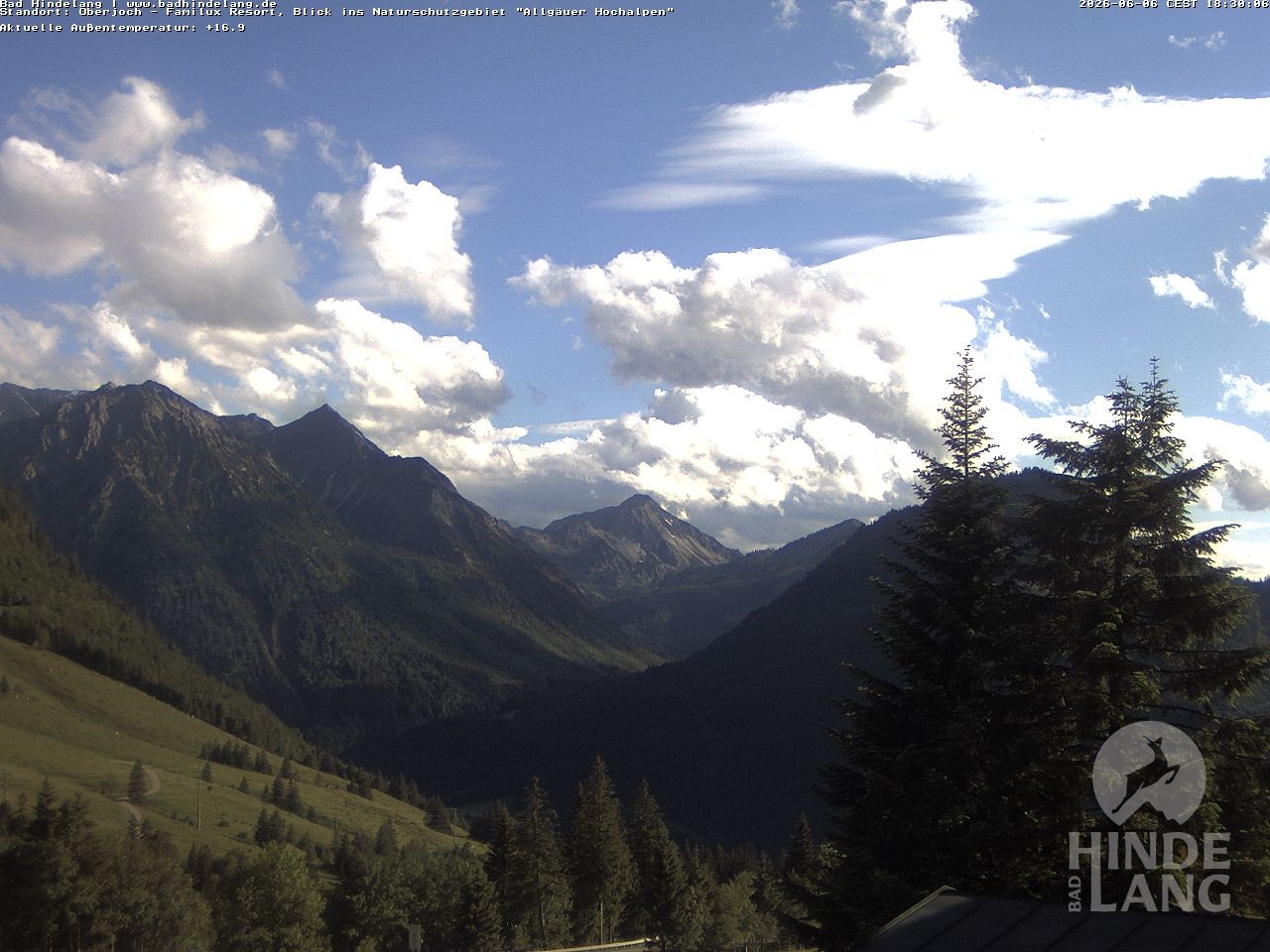 Archiv Foto Webcam Naturschutzgebiet "Allgäuer Hochalpen" vom Kinderhotel Oberjoch aus gesehen