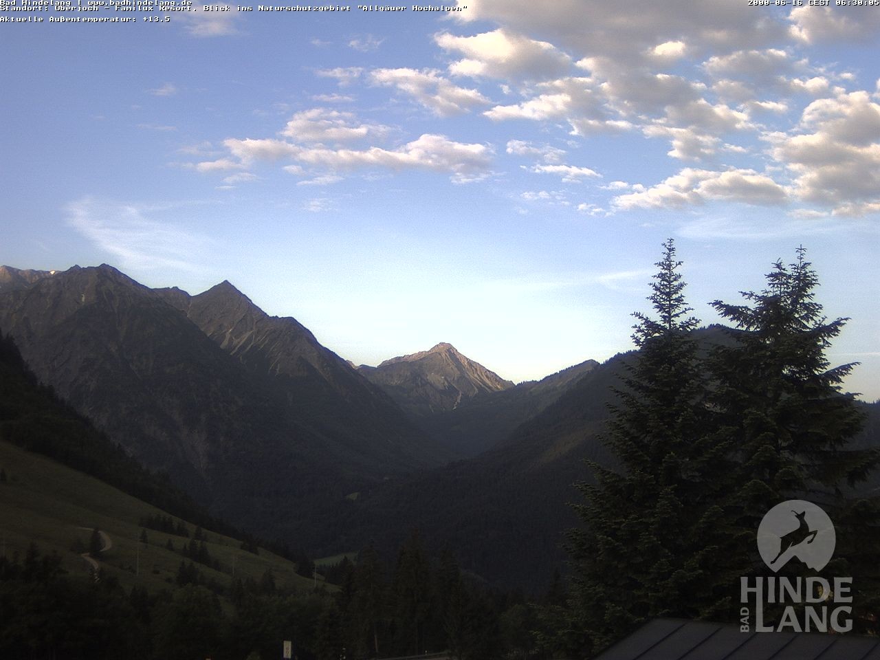 Archiv Foto Webcam Naturschutzgebiet "Allgäuer Hochalpen" vom Kinderhotel Oberjoch aus gesehen