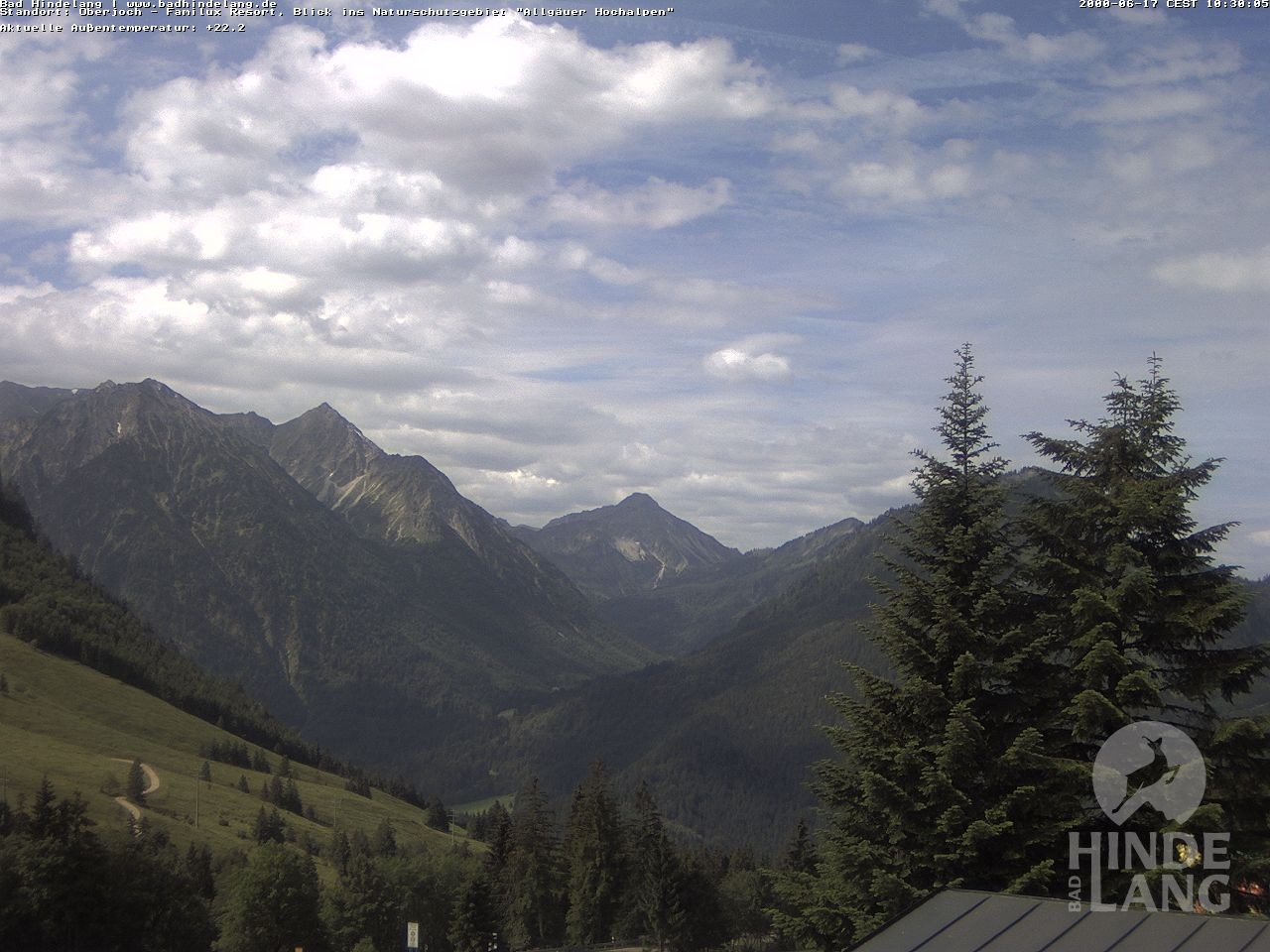 Archiv Foto Webcam Naturschutzgebiet "Allgäuer Hochalpen" vom Kinderhotel Oberjoch aus gesehen