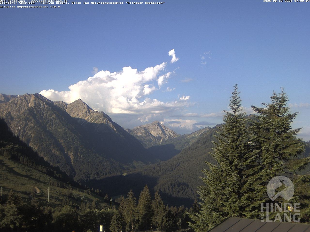 Archiv Foto Webcam Naturschutzgebiet "Allgäuer Hochalpen" vom Kinderhotel Oberjoch aus gesehen