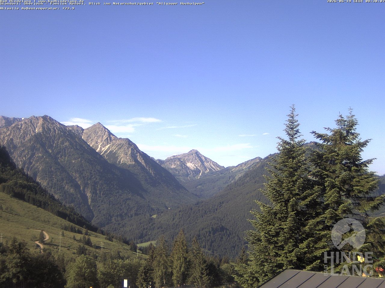 Archiv Foto Webcam Naturschutzgebiet "Allgäuer Hochalpen" vom Kinderhotel Oberjoch aus gesehen