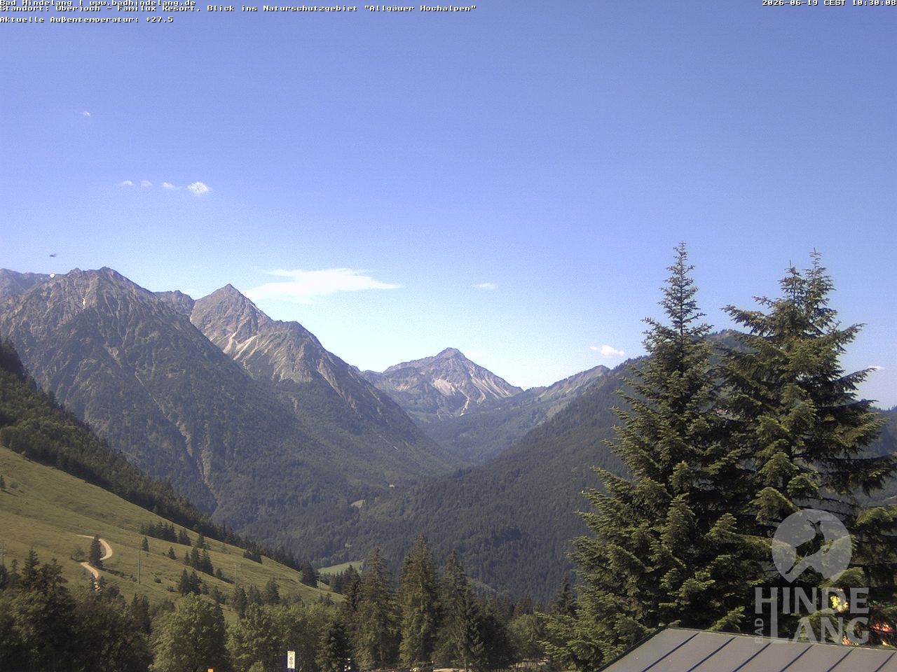 Archiv Foto Webcam Naturschutzgebiet "Allgäuer Hochalpen" vom Kinderhotel Oberjoch aus gesehen
