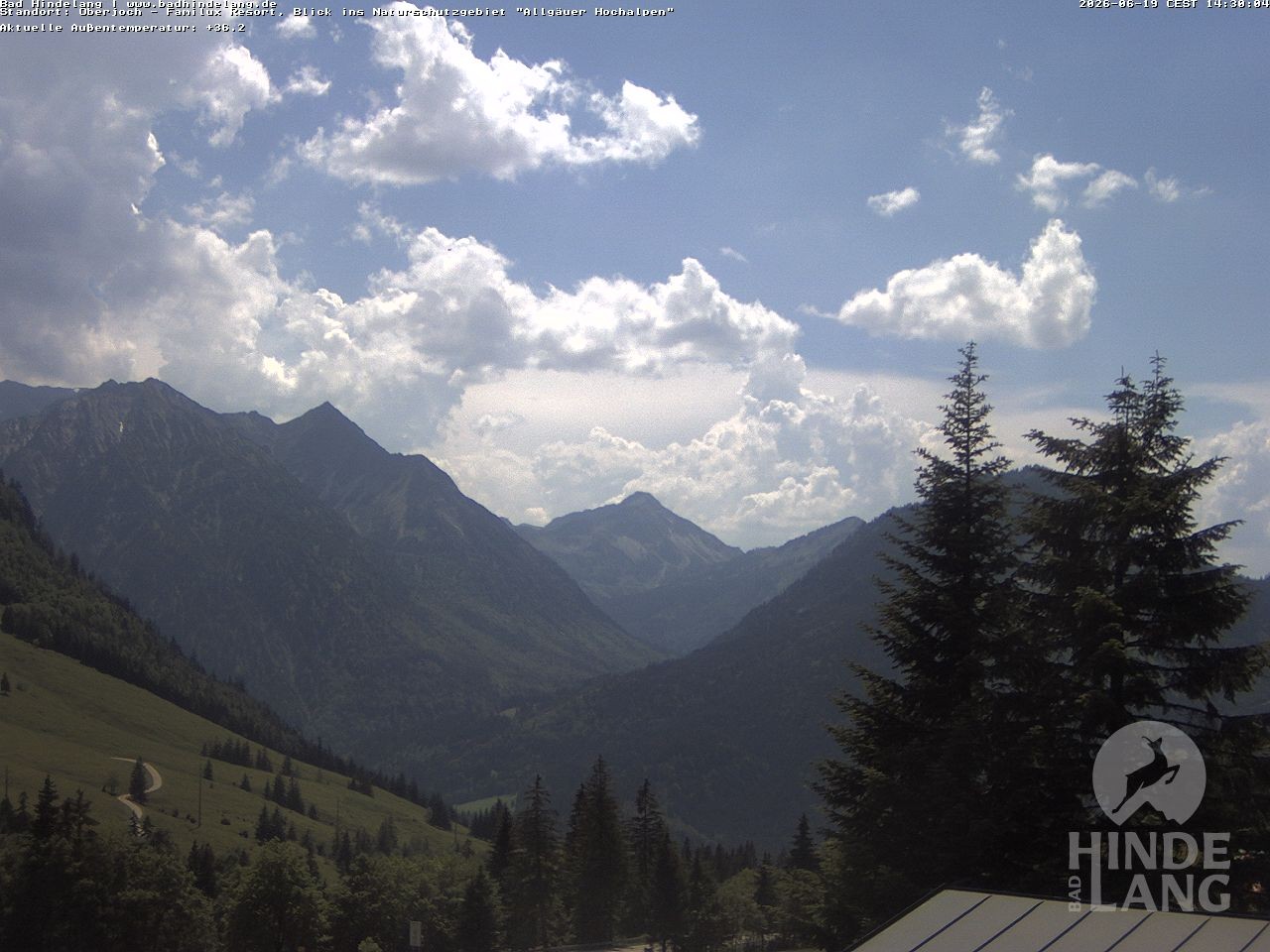 Archiv Foto Webcam Naturschutzgebiet "Allgäuer Hochalpen" vom Kinderhotel Oberjoch aus gesehen
