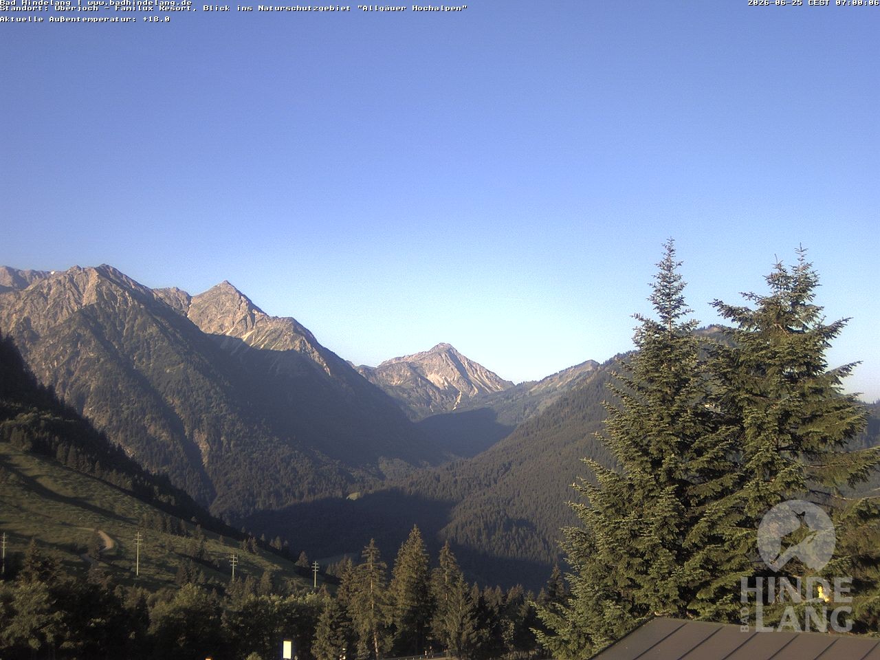 Archiv Foto Webcam Naturschutzgebiet "Allgäuer Hochalpen" vom Kinderhotel Oberjoch aus gesehen