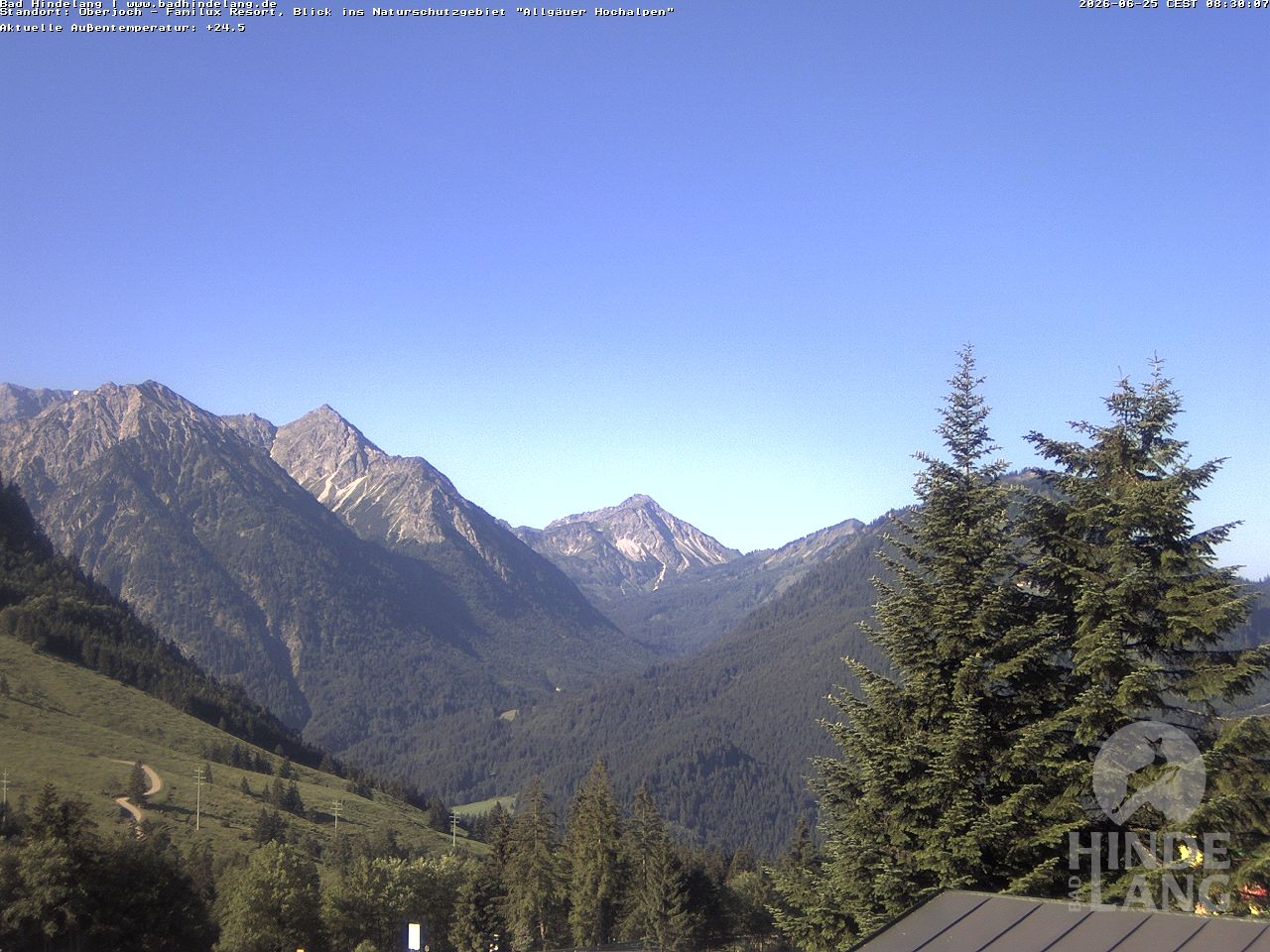 Archiv Foto Webcam Naturschutzgebiet "Allgäuer Hochalpen" vom Kinderhotel Oberjoch aus gesehen