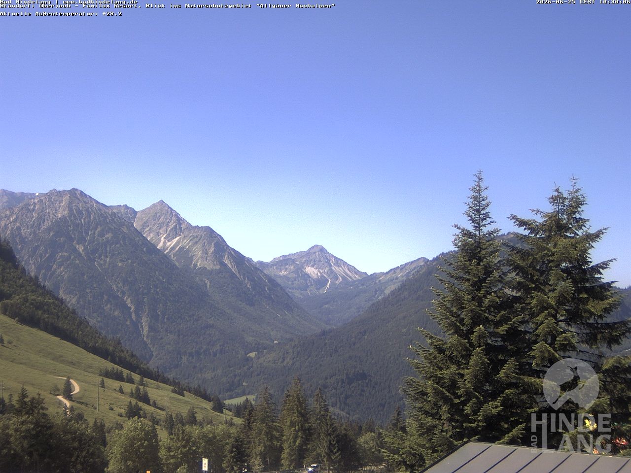 Archiv Foto Webcam Naturschutzgebiet "Allgäuer Hochalpen" vom Kinderhotel Oberjoch aus gesehen