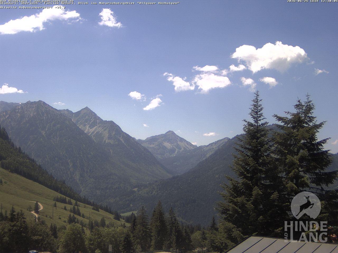 Archiv Foto Webcam Naturschutzgebiet "Allgäuer Hochalpen" vom Kinderhotel Oberjoch aus gesehen