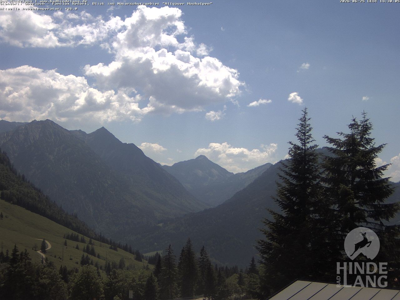 Archiv Foto Webcam Naturschutzgebiet "Allgäuer Hochalpen" vom Kinderhotel Oberjoch aus gesehen