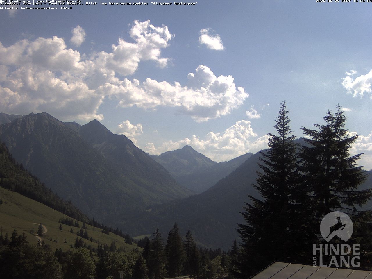Archiv Foto Webcam Naturschutzgebiet "Allgäuer Hochalpen" vom Kinderhotel Oberjoch aus gesehen