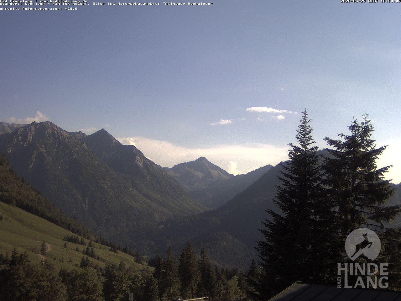 Archiv Foto Webcam Naturschutzgebiet "Allgäuer Hochalpen" vom Kinderhotel Oberjoch aus gesehen