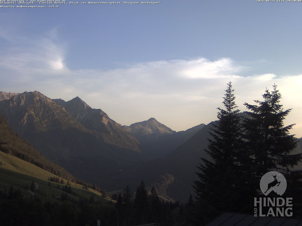 Archiv Foto Webcam Naturschutzgebiet "Allgäuer Hochalpen" vom Kinderhotel Oberjoch aus gesehen