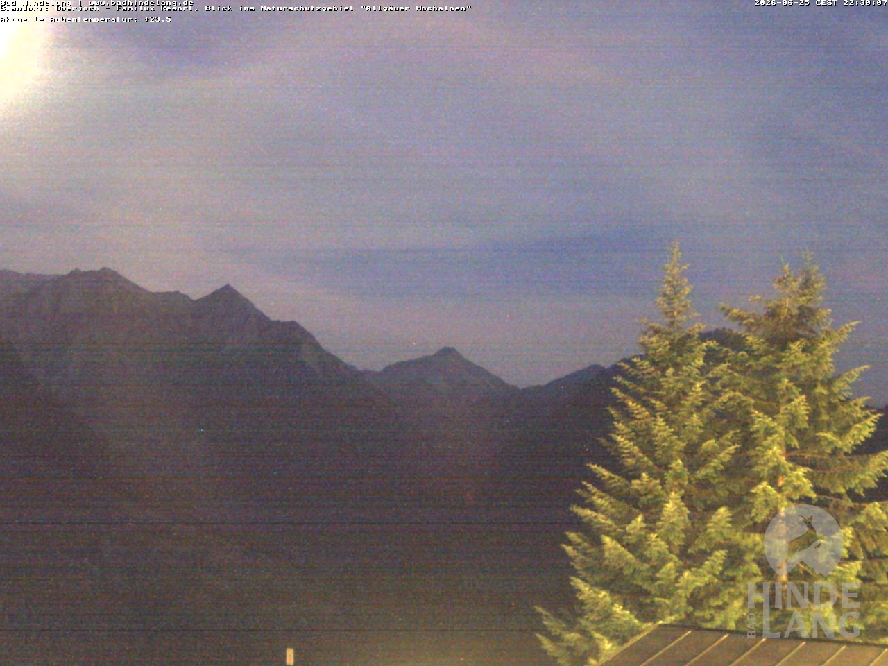 Archived image Webcam Kids hotel Oberjoch: view at the nature reseve "Allgäuer Hochalpen"