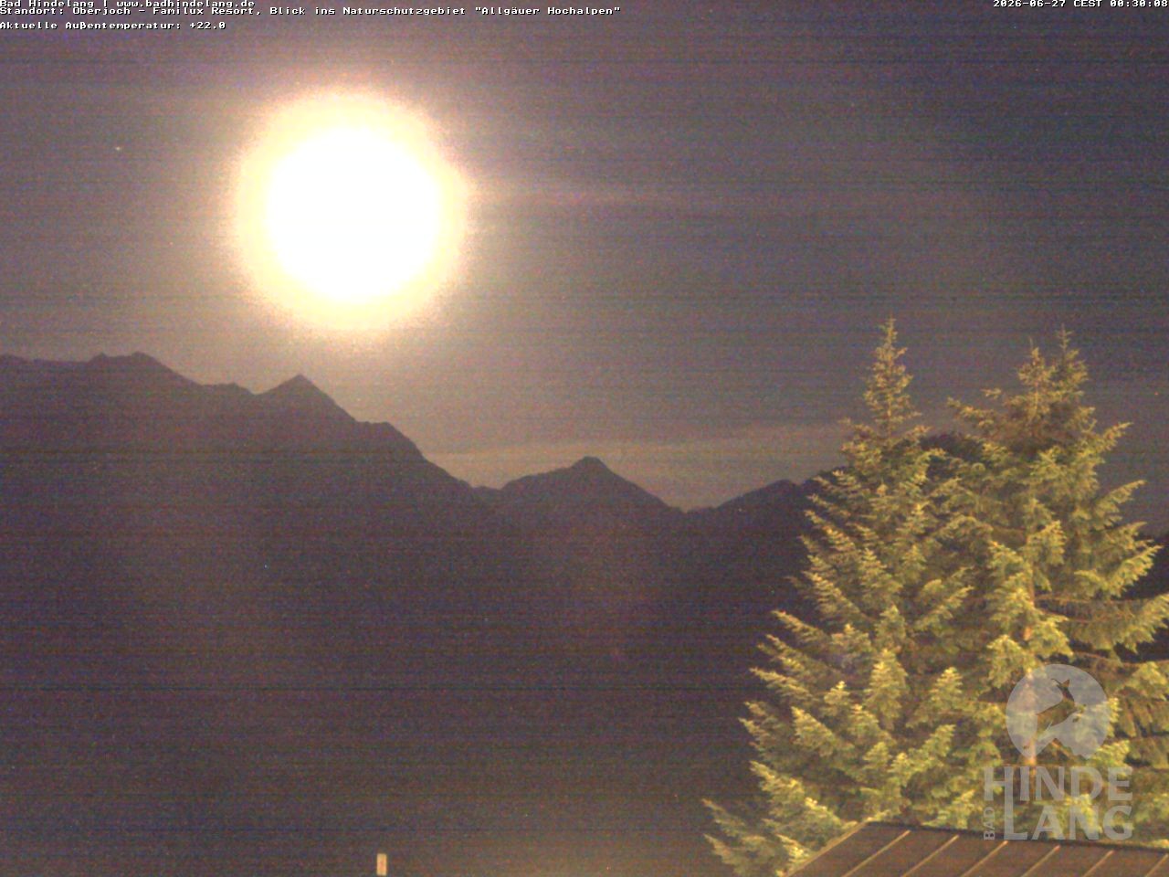 Archived image Webcam Kids hotel Oberjoch: view at the nature reseve "Allgäuer Hochalpen"