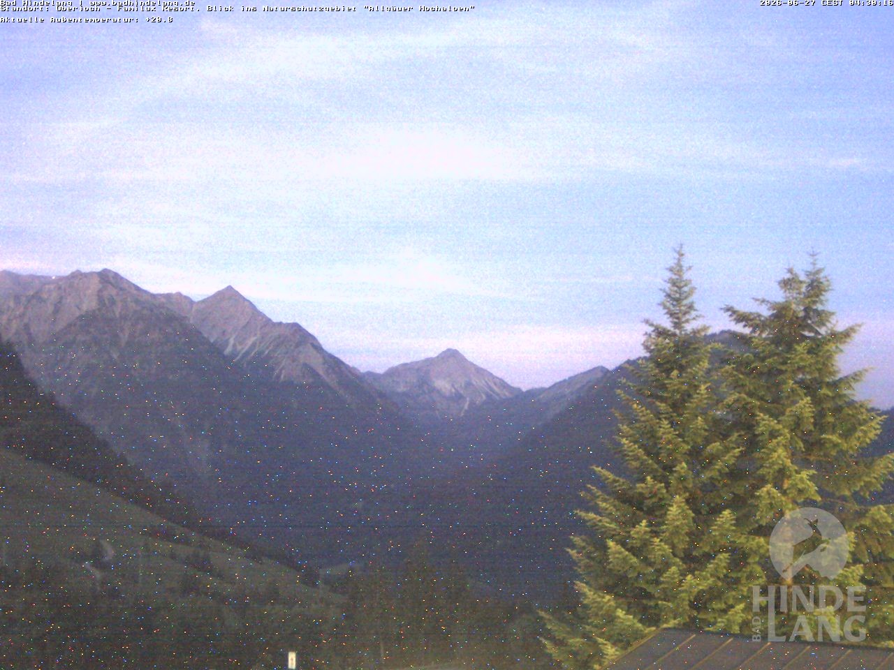 Archived image Webcam Kids hotel Oberjoch: view at the nature reseve "Allgäuer Hochalpen"