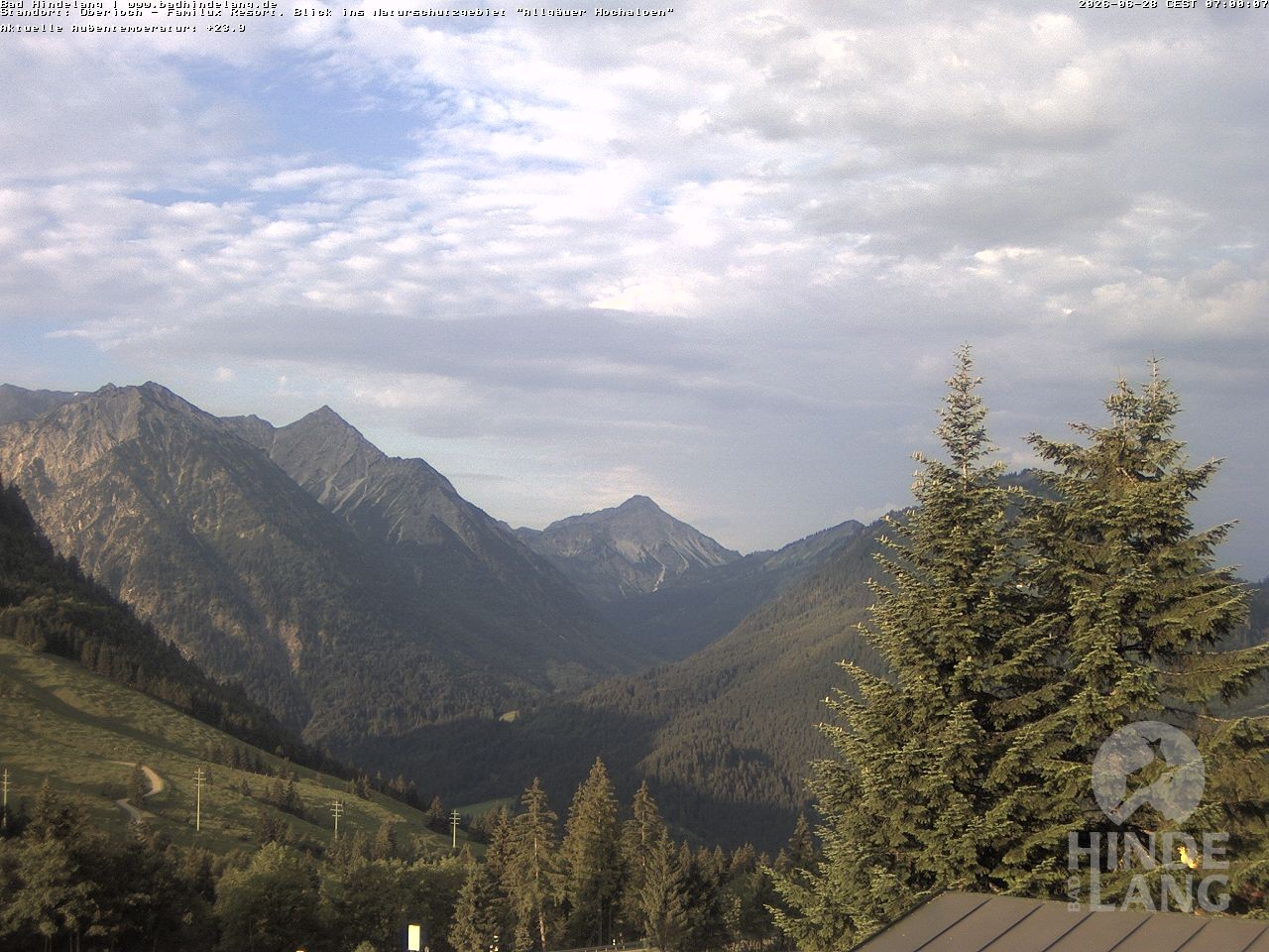 Archiv Foto Webcam Naturschutzgebiet "Allgäuer Hochalpen" vom Kinderhotel Oberjoch aus gesehen