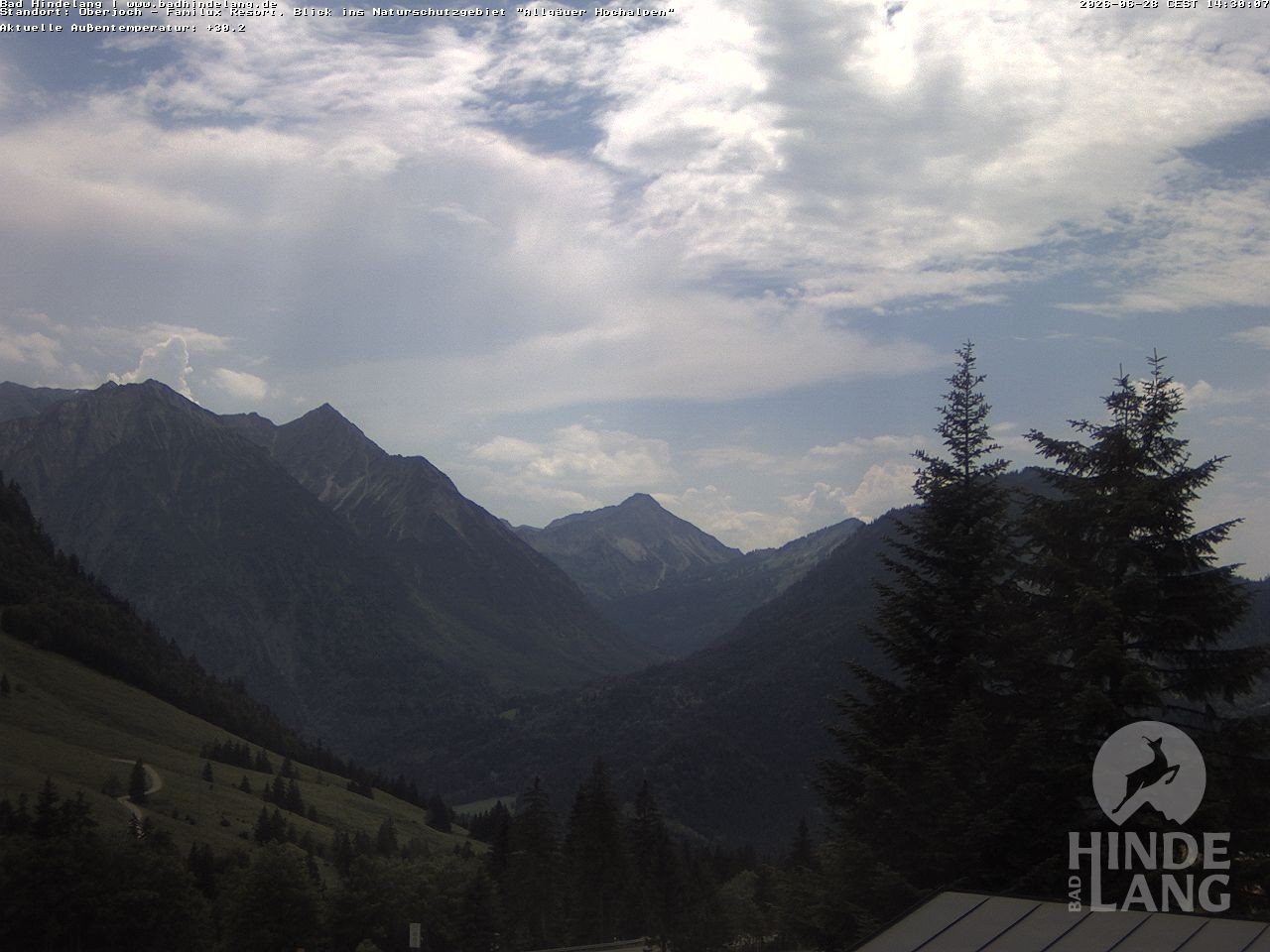 Archiv Foto Webcam Naturschutzgebiet "Allgäuer Hochalpen" vom Kinderhotel Oberjoch aus gesehen