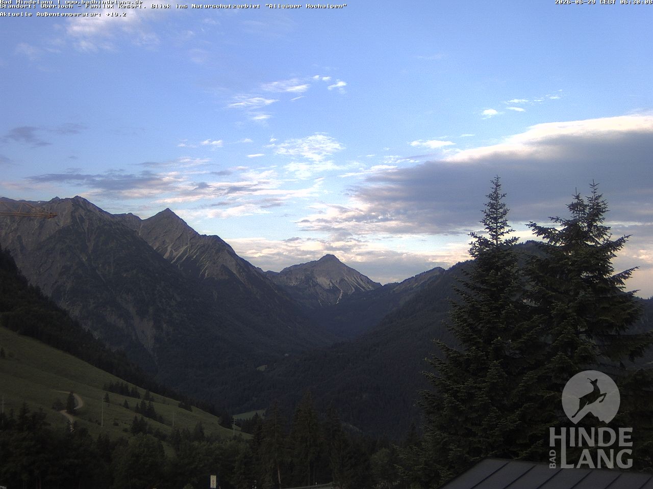 Archiv Foto Webcam Naturschutzgebiet "Allgäuer Hochalpen" vom Kinderhotel Oberjoch aus gesehen