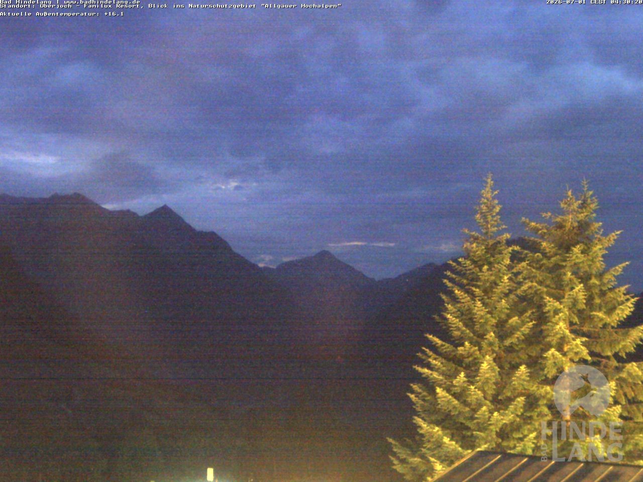Archived image Webcam Kids hotel Oberjoch: view at the nature reseve "Allgäuer Hochalpen"