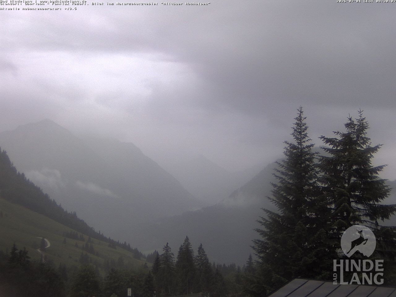 Archiv Foto Webcam Naturschutzgebiet "Allgäuer Hochalpen" vom Kinderhotel Oberjoch aus gesehen
