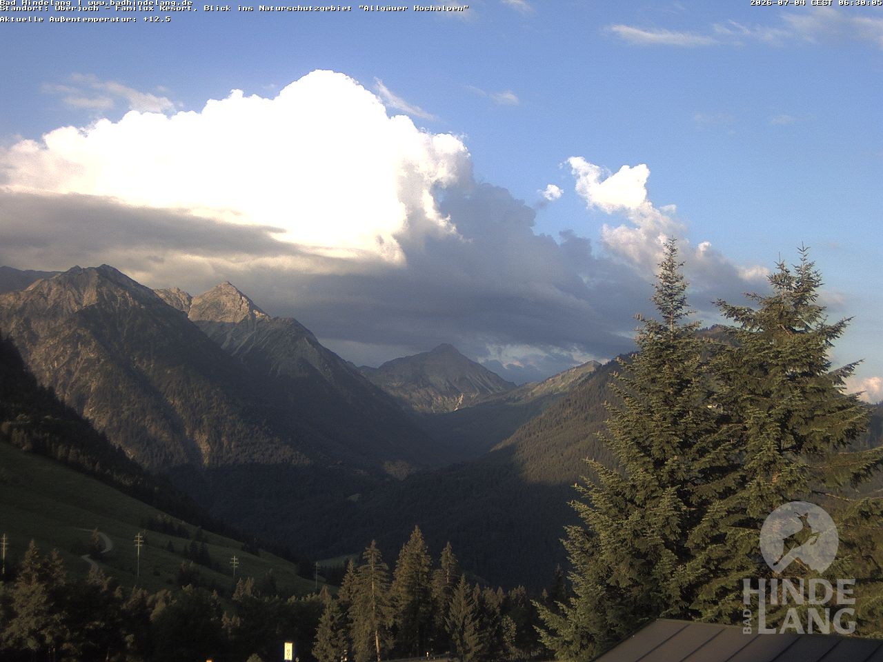 Archiv Foto Webcam Naturschutzgebiet "Allgäuer Hochalpen" vom Kinderhotel Oberjoch aus gesehen