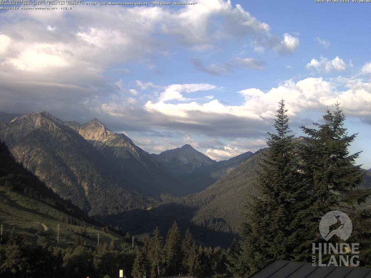 Archiv Foto Webcam Naturschutzgebiet "Allgäuer Hochalpen" vom Kinderhotel Oberjoch aus gesehen